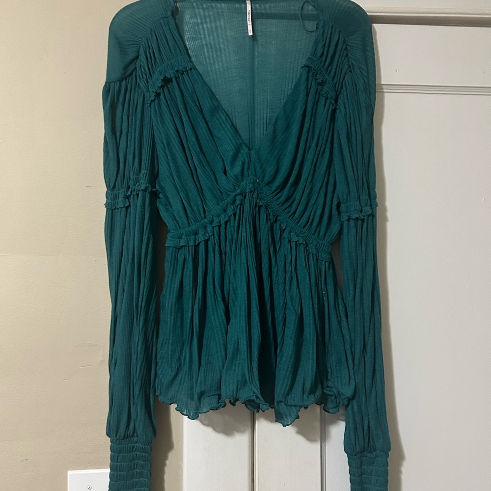 Free People Deep Teal Blouse